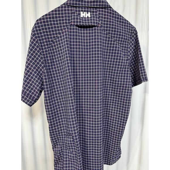 Helly Hansen Short Sleeve Button Up Size L Hiking Camping Outdoors Ocean Power - Picture 4 of 4